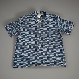 LL Bean Shirt Mens Extra Large Blue Cotton Button Up Collar Traditional Fit
